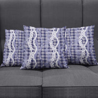 Hawaiian Ohia Lehua Lei Pillow Cover Plaid Palaka Uliuli hohonu Pattern LT9 - Polynesian Pride