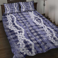 Hawaiian Ohia Lehua Lei Quilt Bed Set Plaid Palaka Uliuli hohonu Pattern LT9 Navy - Polynesian Pride