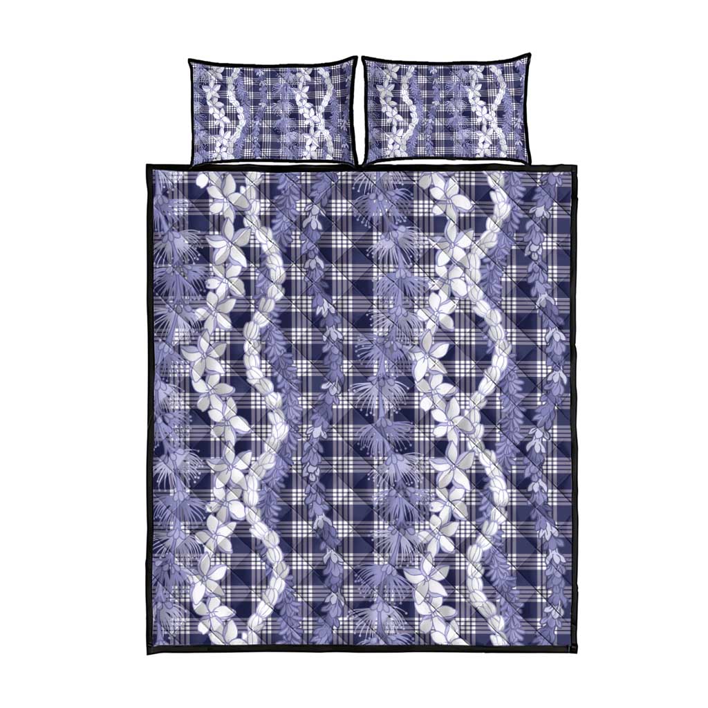 Hawaiian Ohia Lehua Lei Quilt Bed Set Plaid Palaka Uliuli hohonu Pattern LT9 - Polynesian Pride