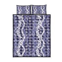 Hawaiian Ohia Lehua Lei Quilt Bed Set Plaid Palaka Uliuli hohonu Pattern LT9 - Polynesian Pride