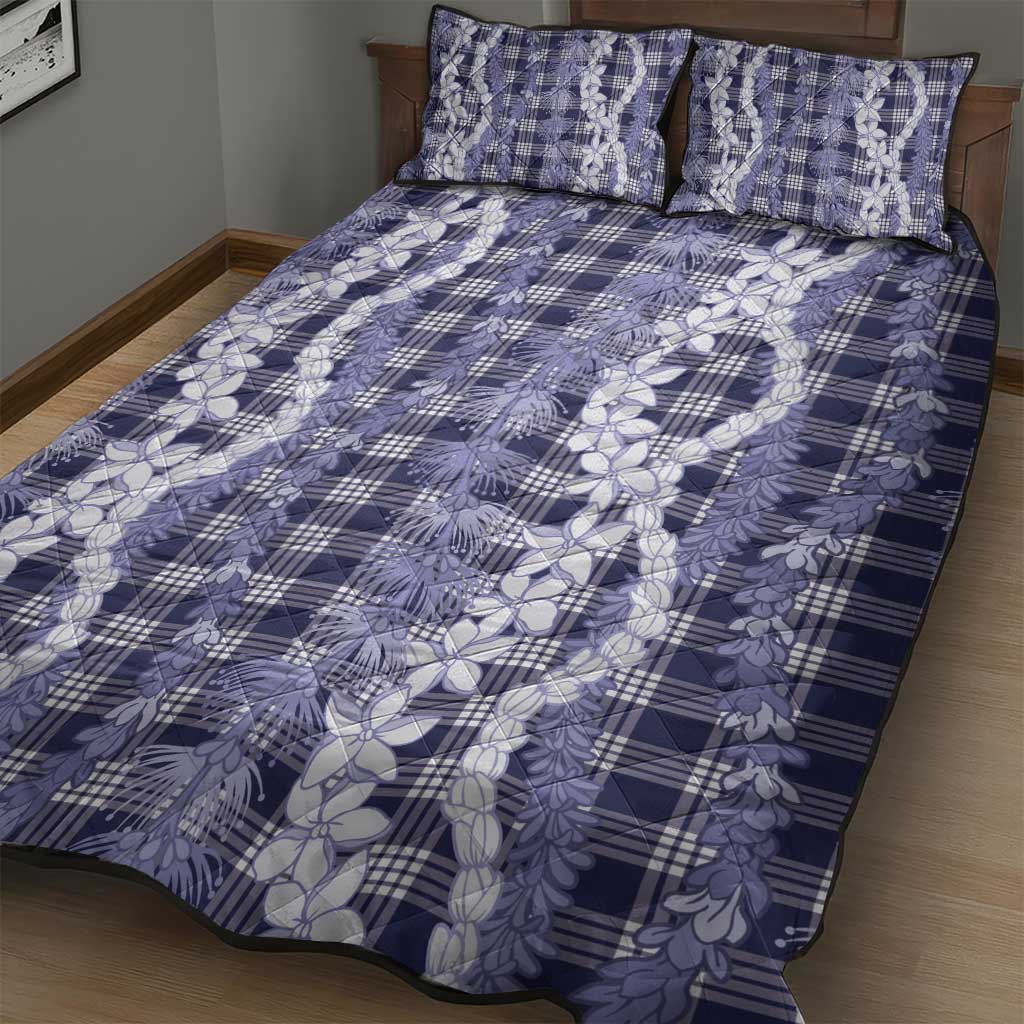Hawaiian Ohia Lehua Lei Quilt Bed Set Plaid Palaka Uliuli hohonu Pattern LT9 - Polynesian Pride
