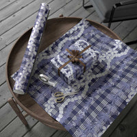 Hawaiian Ohia Lehua Lei Wrapping Paper Plaid Palaka Uliuli hohonu Pattern LT9 - Polynesian Pride