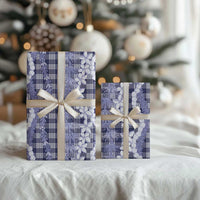 Hawaiian Ohia Lehua Lei Wrapping Paper Plaid Palaka Uliuli hohonu Pattern LT9 - Polynesian Pride
