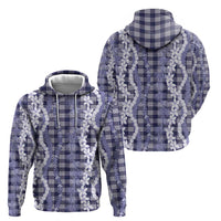 Hawaiian Ohia Lehua Lei Zip Hoodie Plaid Palaka Uliuli hohonu Pattern LT9 - Polynesian Pride
