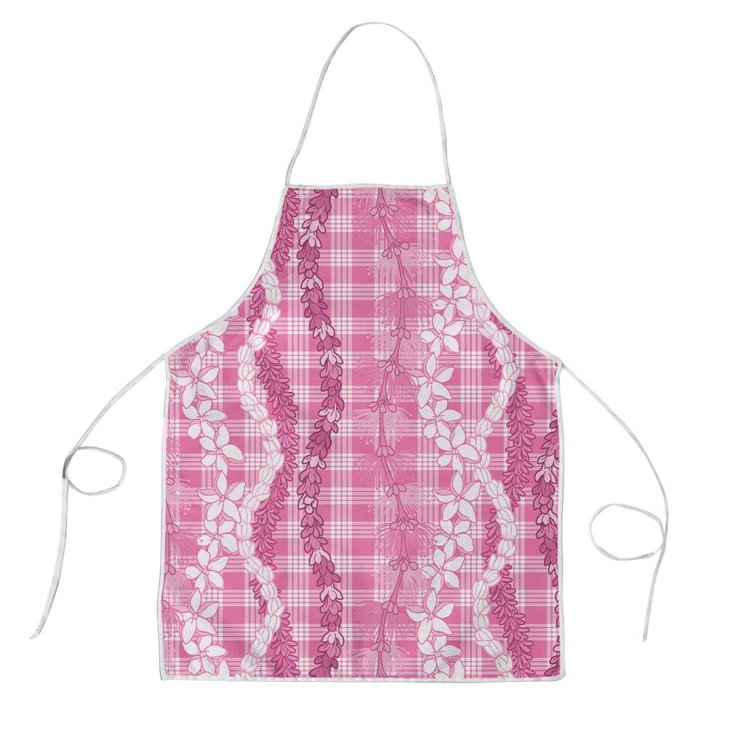 Hawaiian Ohia Lehua Lei Apron Plaid Palaka Akala Pattern LT9 Pink - Polynesian Pride