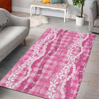 Hawaiian Ohia Lehua Lei Area Rug Plaid Palaka Akala Pattern LT9 - Polynesian Pride