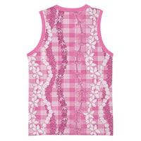 Hawaiian Ohia Lehua Lei Basketball Jersey Plaid Palaka Akala Pattern LT9 - Polynesian Pride