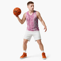 Hawaiian Ohia Lehua Lei Basketball Jersey Plaid Palaka Akala Pattern LT9 - Polynesian Pride