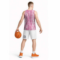 Hawaiian Ohia Lehua Lei Basketball Jersey Plaid Palaka Akala Pattern LT9 - Polynesian Pride