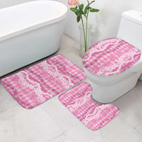 Hawaiian Ohia Lehua Lei Bathroom Set Plaid Palaka Akala Pattern LT9 - Polynesian Pride