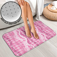 Hawaiian Ohia Lehua Lei Bathroom Set Plaid Palaka Akala Pattern LT9 - Polynesian Pride