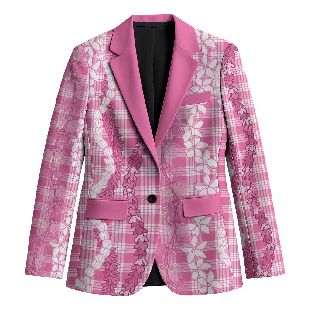 Hawaiian Ohia Lehua Lei Blazer Plaid Palaka Akala Pattern LT9 Unisex Pink - Polynesian Pride