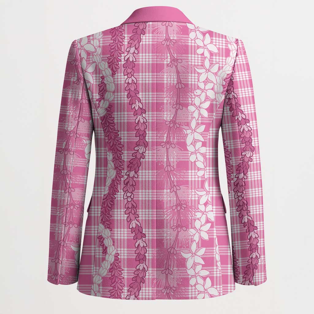 Hawaiian Ohia Lehua Lei Blazer Plaid Palaka Akala Pattern LT9 - Polynesian Pride