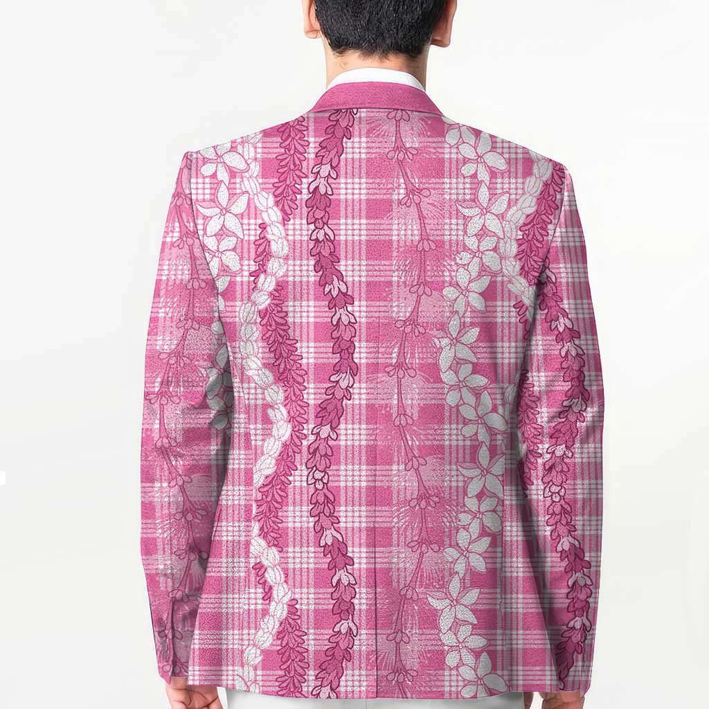 Hawaiian Ohia Lehua Lei Blazer Plaid Palaka Akala Pattern LT9 - Polynesian Pride