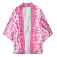 Hawaiian Ohia Lehua Lei Kimono Plaid Palaka Akala Pattern LT9 Unisex Pink - Polynesian Pride