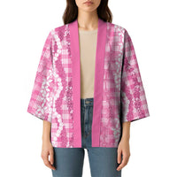 Hawaiian Ohia Lehua Lei Kimono Plaid Palaka Akala Pattern LT9 - Polynesian Pride