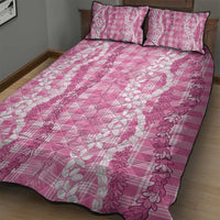 Hawaiian Ohia Lehua Lei Quilt Bed Set Plaid Palaka Akala Pattern LT9 - Polynesian Pride