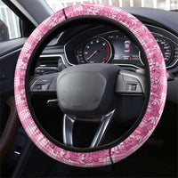 Hawaiian Ohia Lehua Lei Steering Wheel Cover Plaid Palaka Akala Pattern LT9 - Polynesian Pride