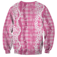 Hawaiian Ohia Lehua Lei Sweatshirt Plaid Palaka Akala Pattern LT9 - Polynesian Pride