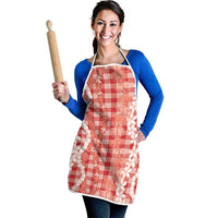 Hawaiian Ohia Lehua Lei Apron Plaid Palaka Ulaula Pattern LT9 - Polynesian Pride