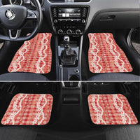 Hawaiian Ohia Lehua Lei Car Mats Plaid Palaka Ulaula Pattern LT9 Set 4pcs Red - Polynesian Pride