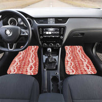 Hawaiian Ohia Lehua Lei Car Mats Plaid Palaka Ulaula Pattern LT9 Set 2pcs - Front Red - Polynesian Pride