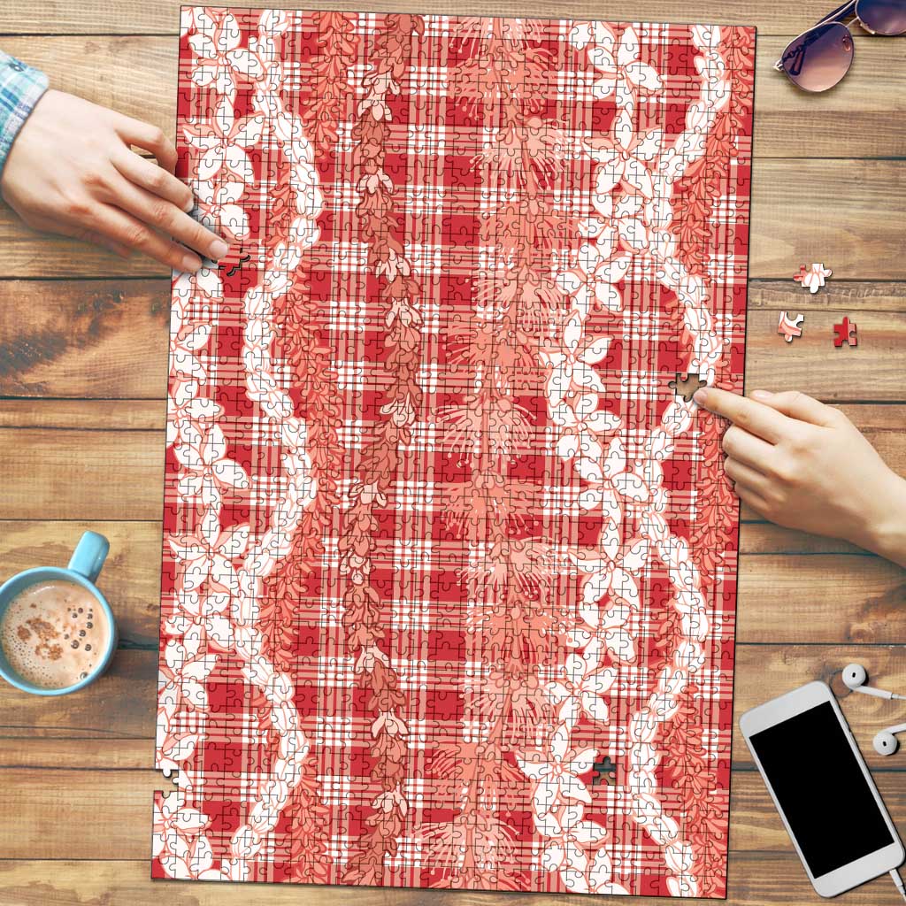 Hawaiian Ohia Lehua Lei Puzzle Plaid Palaka Ulaula Pattern LT9 Red - Polynesian Pride