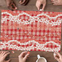 Hawaiian Ohia Lehua Lei Puzzle Plaid Palaka Ulaula Pattern LT9 - Polynesian Pride