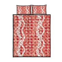 Hawaiian Ohia Lehua Lei Quilt Bed Set Plaid Palaka Ulaula Pattern LT9 - Polynesian Pride