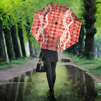 Hawaiian Ohia Lehua Lei Umbrella Plaid Palaka Ulaula Pattern LT9 - Polynesian Pride