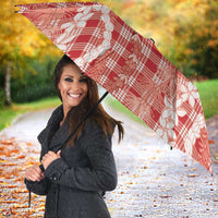 Hawaiian Ohia Lehua Lei Umbrella Plaid Palaka Ulaula Pattern LT9 - Polynesian Pride