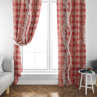 Hawaiian Ohia Lehua Lei Window Curtain Plaid Palaka Ulaula Pattern LT9 - Polynesian Pride