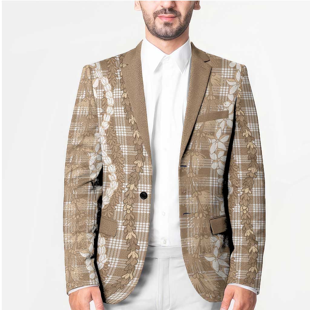 Hawaiian Ohia Lehua Lei Blazer Plaid Palaka Kalaihaahaa Pattern LT9 - Polynesian Pride