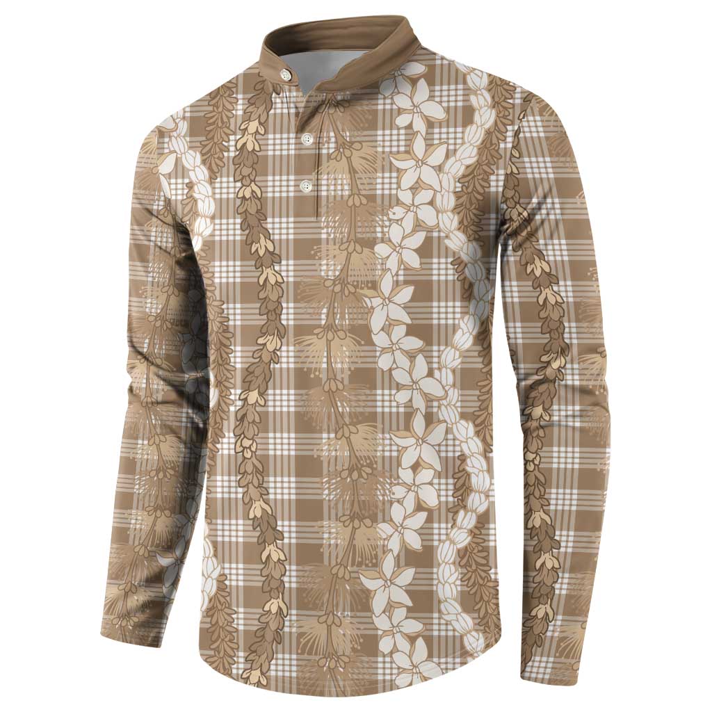 Hawaiian Ohia Lehua Lei Button Sweatshirt Plaid Palaka Kalaihaahaa Pattern LT9 - Polynesian Pride