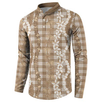 Hawaiian Ohia Lehua Lei Button Sweatshirt Plaid Palaka Kalaihaahaa Pattern LT9 - Polynesian Pride