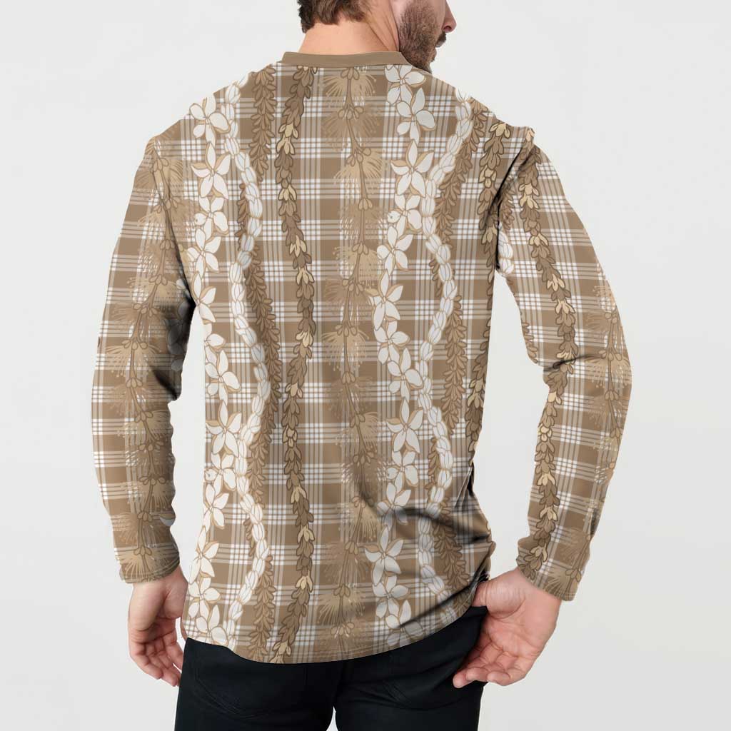 Hawaiian Ohia Lehua Lei Button Sweatshirt Plaid Palaka Kalaihaahaa Pattern LT9 - Polynesian Pride