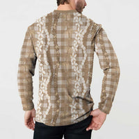 Hawaiian Ohia Lehua Lei Button Sweatshirt Plaid Palaka Kalaihaahaa Pattern LT9 - Polynesian Pride