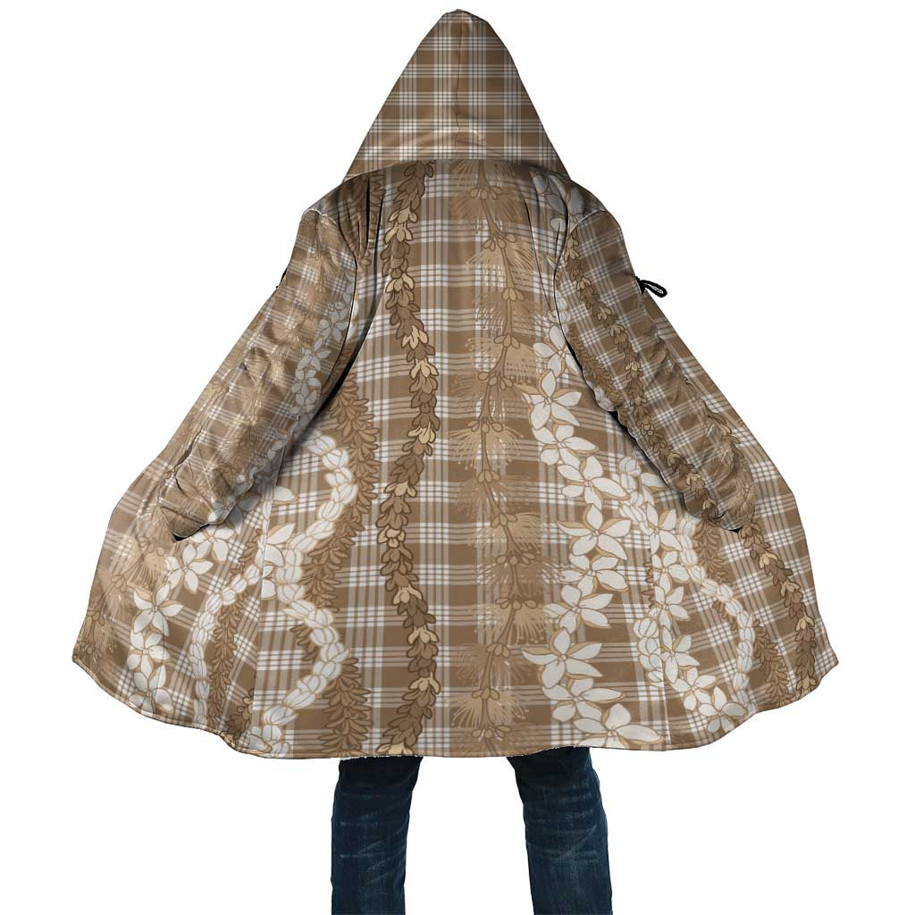 Hawaiian Ohia Lehua Lei Cloak Plaid Palaka Kalaihaahaa Pattern LT9 Unisex Tan - Polynesian Pride