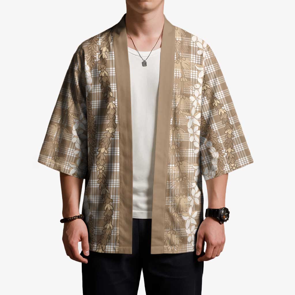Hawaiian Ohia Lehua Lei Kimono Plaid Palaka Kalaihaahaa Pattern LT9 - Polynesian Pride