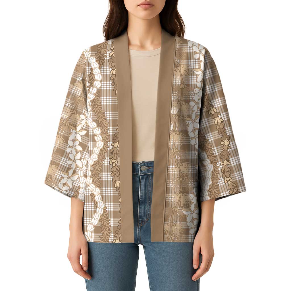 Hawaiian Ohia Lehua Lei Kimono Plaid Palaka Kalaihaahaa Pattern LT9 - Polynesian Pride