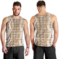 Hawaiian Ohia Lehua Lei Men Tank Top Plaid Palaka Kalaihaahaa Pattern LT9 - Polynesian Pride
