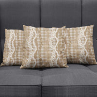 Hawaiian Ohia Lehua Lei Pillow Cover Plaid Palaka Kalaihaahaa Pattern LT9 - Polynesian Pride