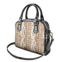Hawaiian Ohia Lehua Lei Shoulder Handbag Plaid Palaka Kalaihaahaa Pattern LT9 - Polynesian Pride