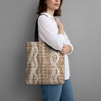 Hawaiian Ohia Lehua Lei Tote Bag Plaid Palaka Kalaihaahaa Pattern LT9 - Polynesian Pride