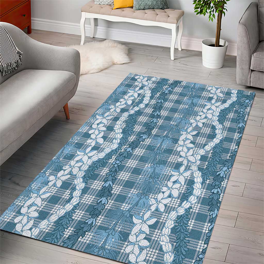 Hawaiian Ohia Lehua Lei Area Rug Plaid Palaka Uliuli Omaomao Pattern LT9 - Polynesian Pride