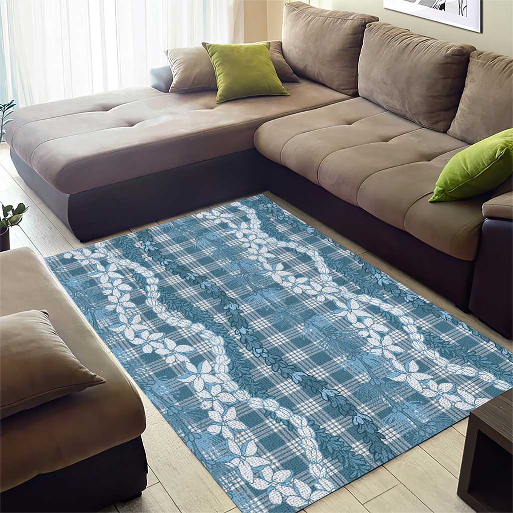 Hawaiian Ohia Lehua Lei Area Rug Plaid Palaka Uliuli Omaomao Pattern LT9 - Polynesian Pride