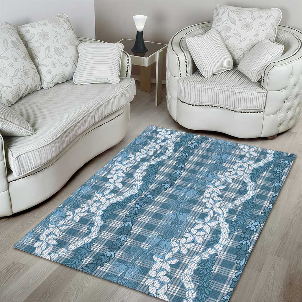 Hawaiian Ohia Lehua Lei Area Rug Plaid Palaka Uliuli Omaomao Pattern LT9 - Polynesian Pride