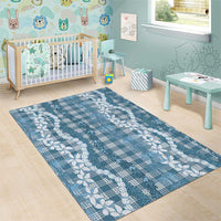 Hawaiian Ohia Lehua Lei Area Rug Plaid Palaka Uliuli Omaomao Pattern LT9 - Polynesian Pride