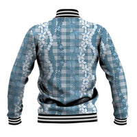 Hawaiian Ohia Lehua Lei Baseball Jacket Plaid Palaka Uliuli Omaomao Pattern LT9 - Polynesian Pride