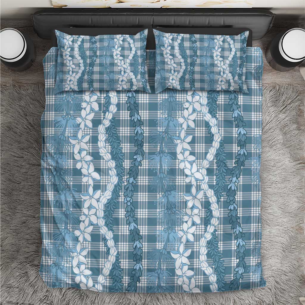 Hawaiian Ohia Lehua Lei Bedding Set Plaid Palaka Uliuli Omaomao Pattern LT9 Teal - Polynesian Pride